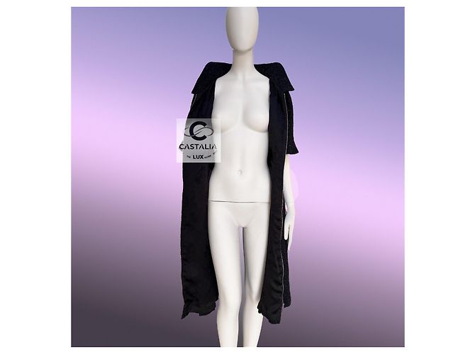 Chanel Futuristisches schwarzes schimmerndes Tweed-Jackenkleid 36 FR - Ansicht 12