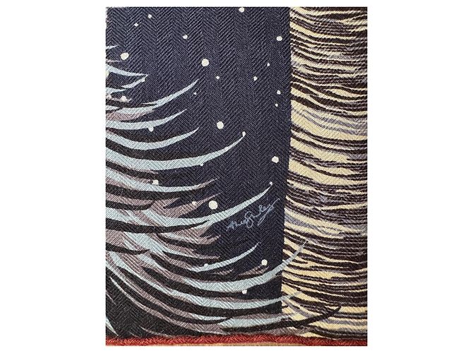 Hermès Awooooo! Kaschmir und Seide Marineblau - Ansicht 5