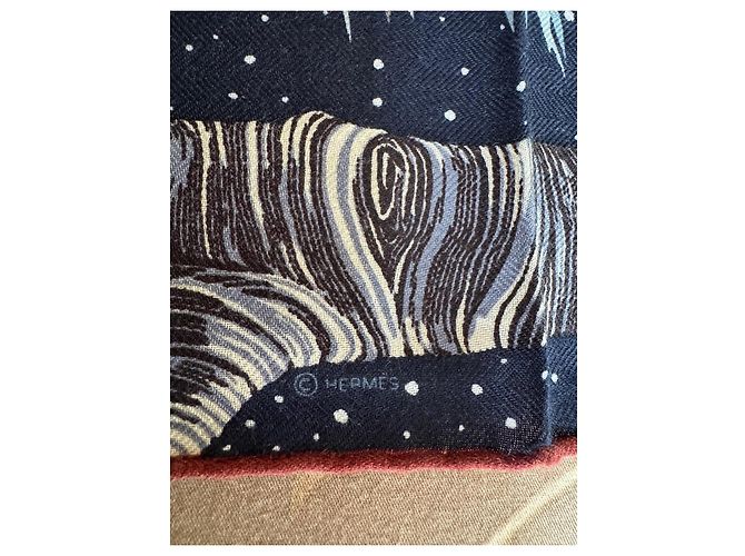 Hermès Awooooo! Kaschmir und Seide Marineblau - Ansicht 7