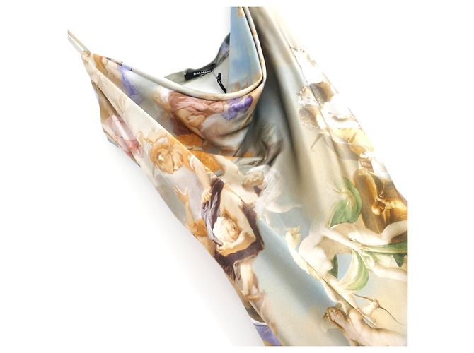 Balmain Sky Print Satin Mini Kleid Mehrfarben - Ansicht 3