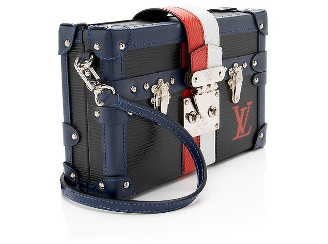 Borsa Petite Malle in pelle Epi Louis Vuitton Nero - vista 2
