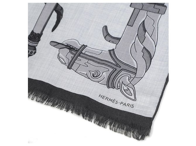 Chal de cachemira y seda Hermès Castaño - vista 4