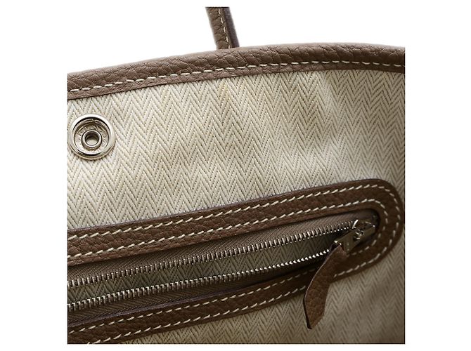 Hermès Borsa Tote Hermes Garden Party TPM 30 Taupe - vista 4