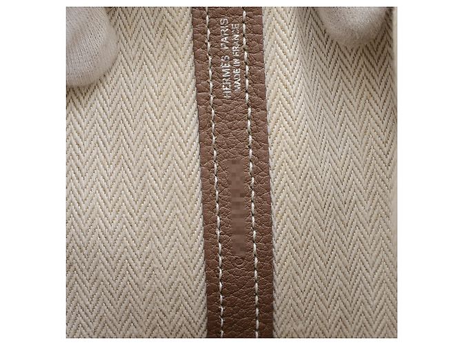 Hermès Borsa Tote Hermes Garden Party TPM 30 Taupe - vista 7