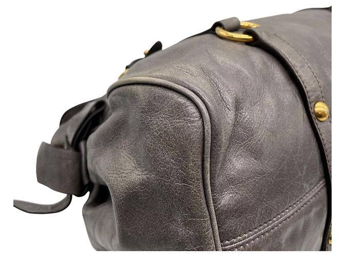 Bolsa de couro cinza Miu Miu - vista 10