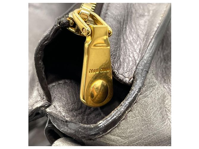 Bolsa de couro cinza Miu Miu - vista 20