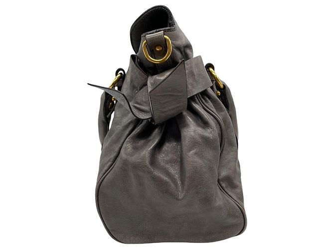 Bolsa de couro cinza Miu Miu - vista 6