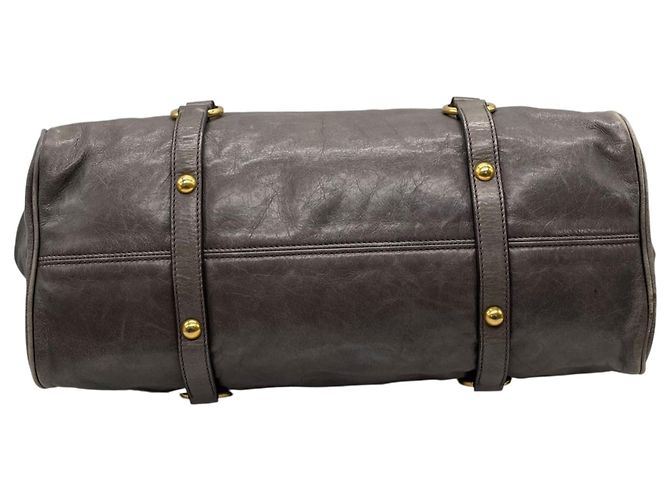 Bolsa de couro cinza Miu Miu - vista 9