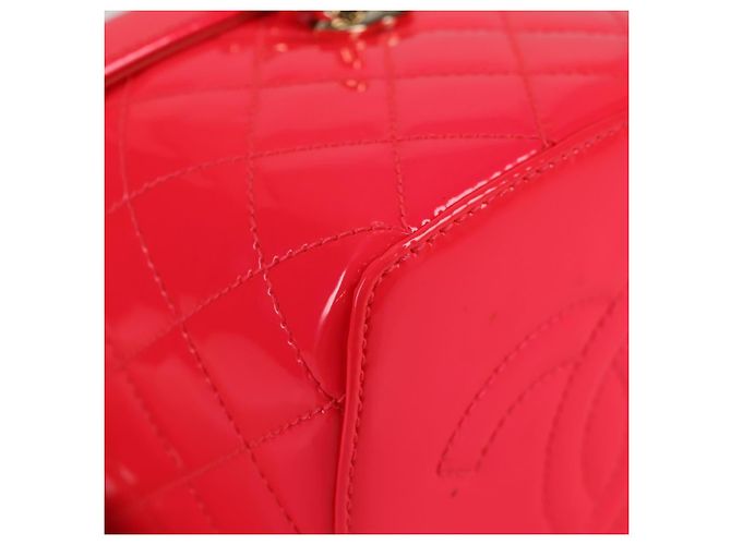 Vanity CHANEL Pochette Matelassé Smalto Rosa Oro CC Auth 123518M D'oro - vista 10