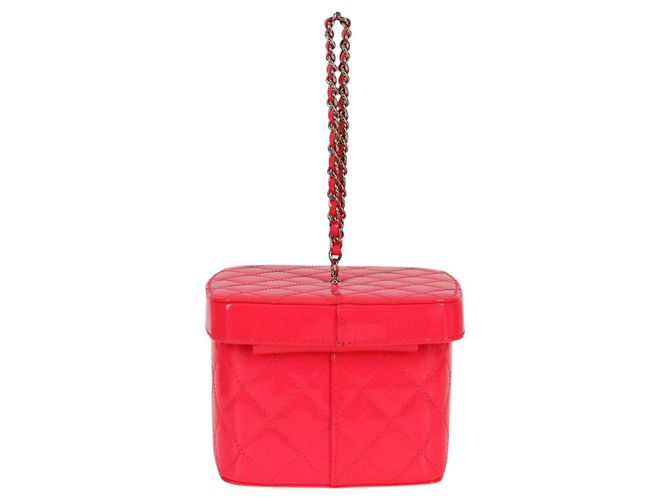 Vanity CHANEL Pochette Matelassé Smalto Rosa Oro CC Auth 123518M D'oro - vista 3