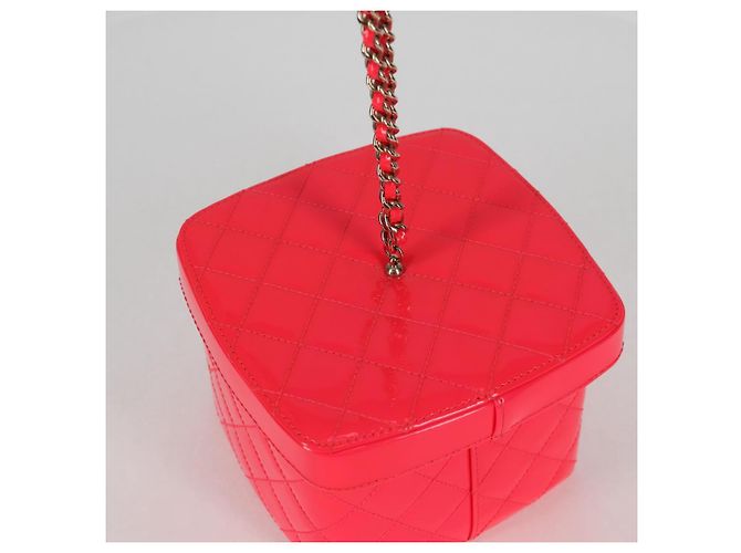 Vanity CHANEL Pochette Matelassé Smalto Rosa Oro CC Auth 123518M D'oro - vista 6