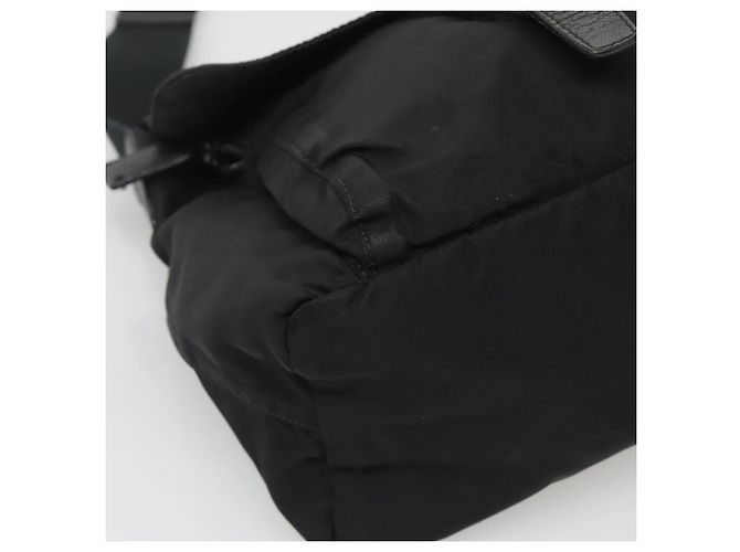 Borsa a spalla PRADA in nylon nero argento autentica bs26590 - vista 11