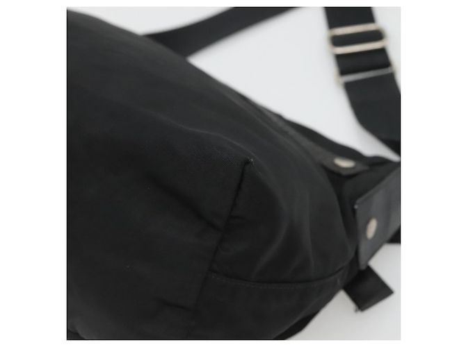 Borsa a spalla PRADA in nylon nero argento autentica bs26590 - vista 12