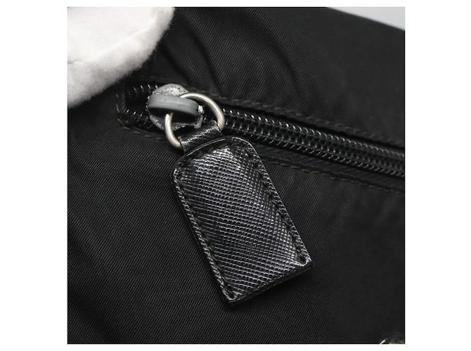 Borsa a spalla PRADA in nylon nero argento autentica bs26590 - vista 16