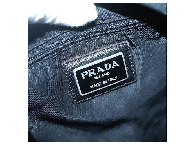 Borsa a spalla PRADA in nylon nero argento autentica bs26590 - vista 17