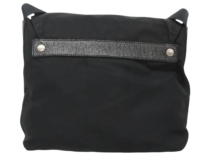 Borsa a spalla PRADA in nylon nero argento autentica bs26590 - vista 3