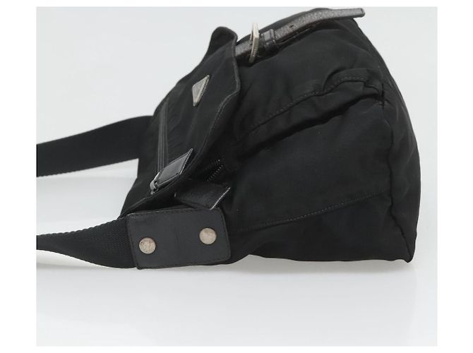 Borsa a spalla PRADA in nylon nero argento autentica bs26590 - vista 4