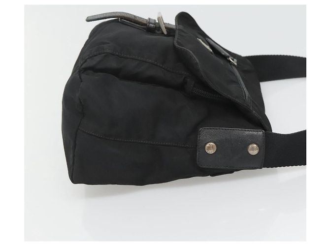 Borsa a spalla PRADA in nylon nero argento autentica bs26590 - vista 5