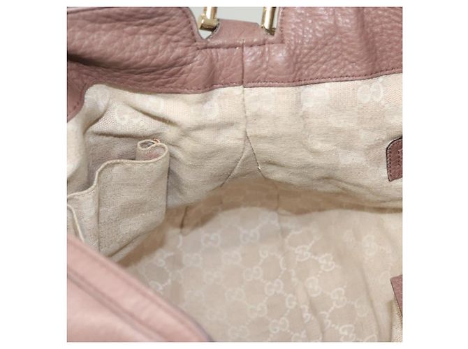 Borsa a mano in pelle GUCCI Bamboo 2 vie Rosa Oro 282345 Auth ep9020 - vista 17