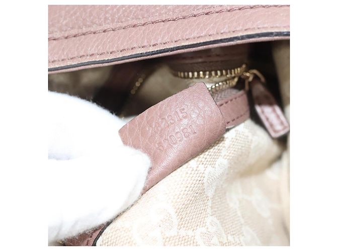 Borsa a mano in pelle GUCCI Bamboo 2 vie Rosa Oro 282345 Auth ep9020 - vista 20
