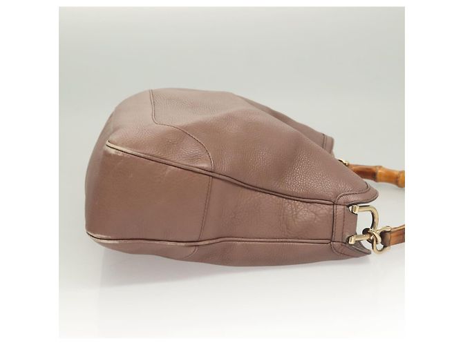 Borsa a mano in pelle GUCCI Bamboo 2 vie Rosa Oro 282345 Auth ep9020 - vista 4