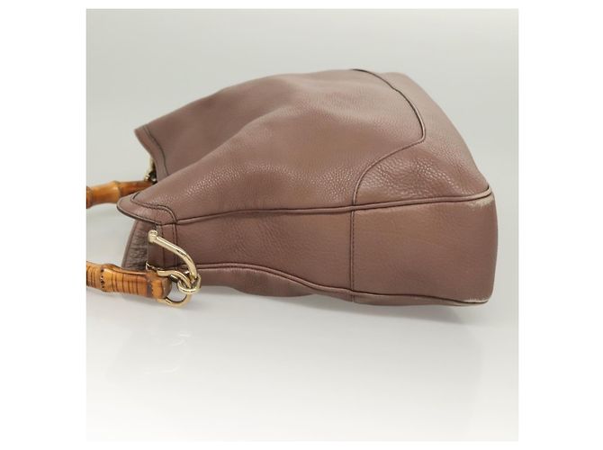Borsa a mano in pelle GUCCI Bamboo 2 vie Rosa Oro 282345 Auth ep9020 - vista 5