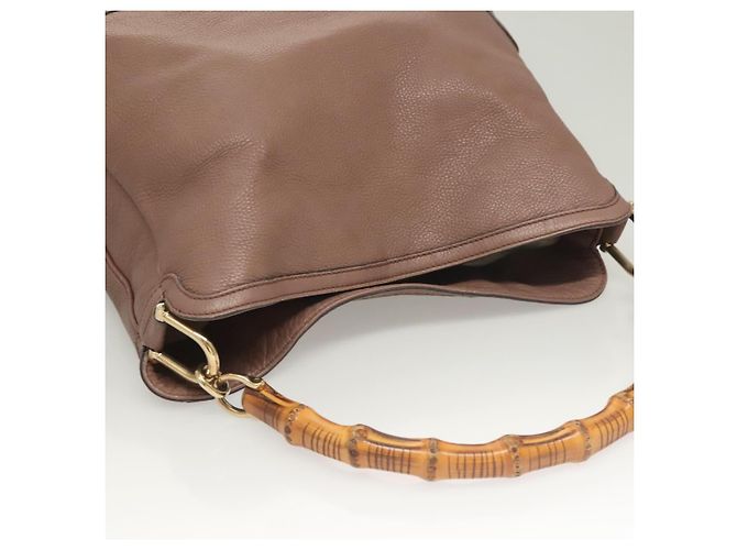 Borsa a mano in pelle GUCCI Bamboo 2 vie Rosa Oro 282345 Auth ep9020 - vista 6