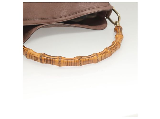 Borsa a mano in pelle GUCCI Bamboo 2 vie Rosa Oro 282345 Auth ep9020 - vista 7