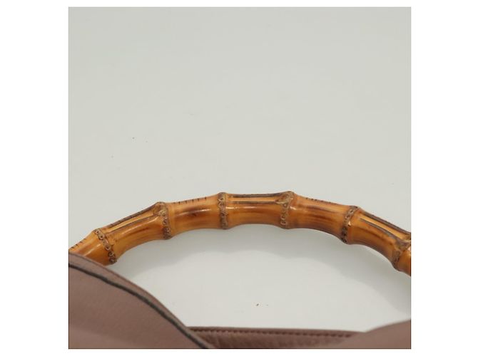 Borsa a mano in pelle GUCCI Bamboo 2 vie Rosa Oro 282345 Auth ep9020 - vista 8