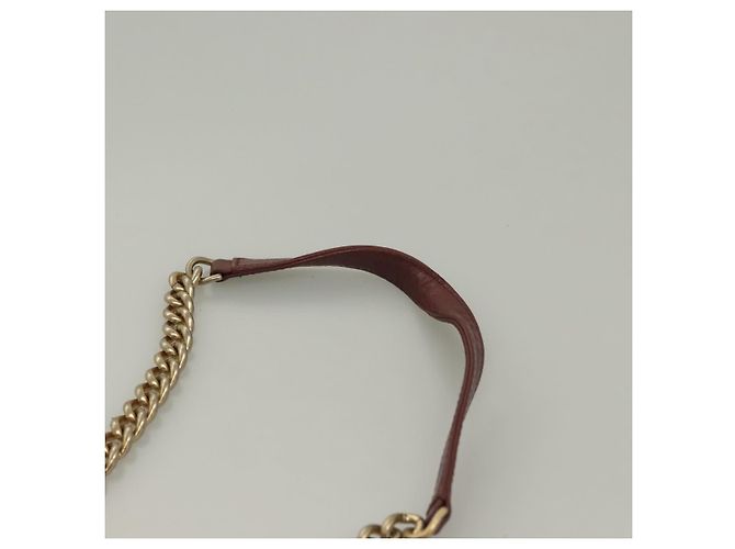 CHANEL Borsa a Spalla Matelassé Catena Pelle Caviar Rossa CC Auth 127257 Rosso - vista 10