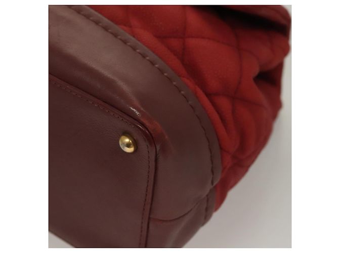 CHANEL Borsa a Spalla Matelassé Catena Pelle Caviar Rossa CC Auth 127257 Rosso - vista 13