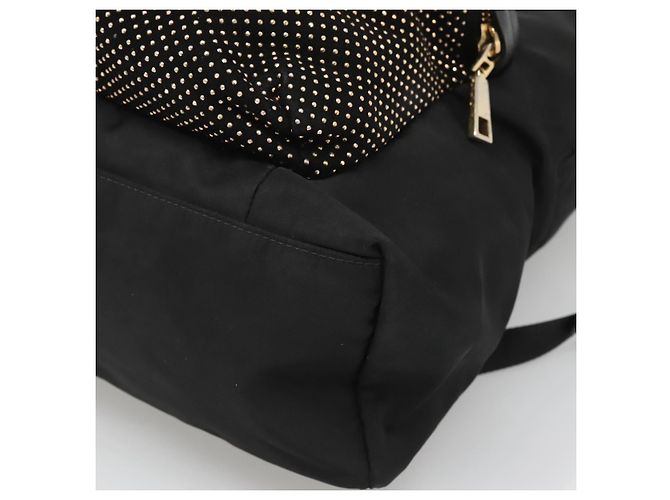 Borsa a spalla Medusa VERSACE in nylon pelle nera oro Auth bs26702 Nero D'oro - vista 15