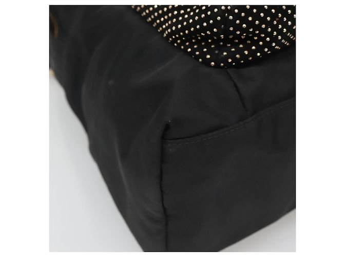 Borsa a spalla Medusa VERSACE in nylon pelle nera oro Auth bs26702 Nero D'oro - vista 16