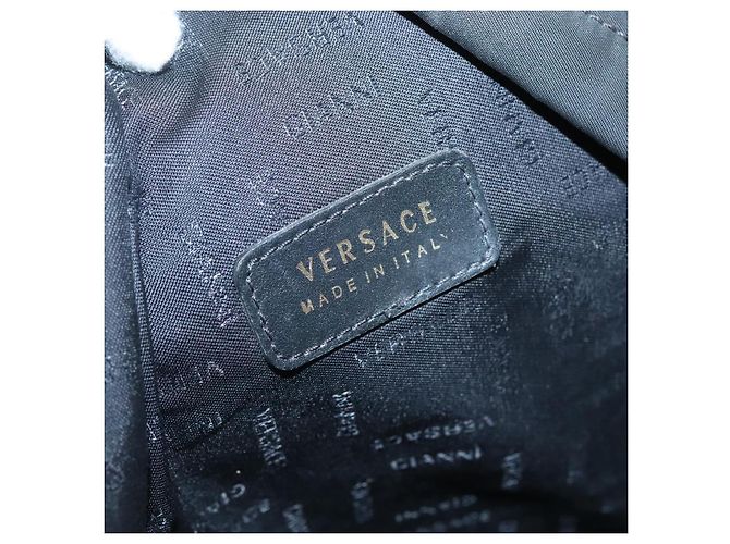 Borsa a spalla Medusa VERSACE in nylon pelle nera oro Auth bs26702 Nero D'oro - vista 20