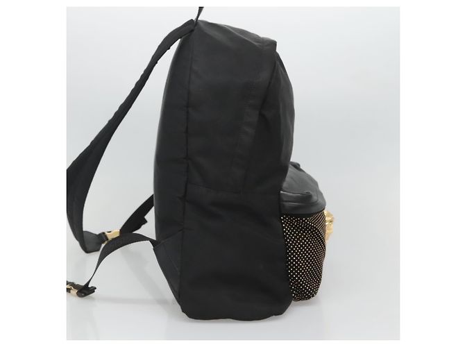 Borsa a spalla Medusa VERSACE in nylon pelle nera oro Auth bs26702 Nero D'oro - vista 3