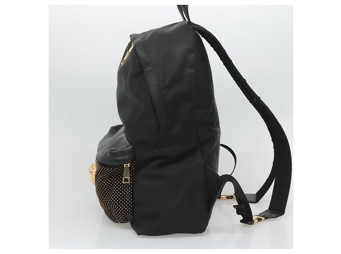 Borsa a spalla Medusa VERSACE in nylon pelle nera oro Auth bs26702 Nero D'oro - vista 4