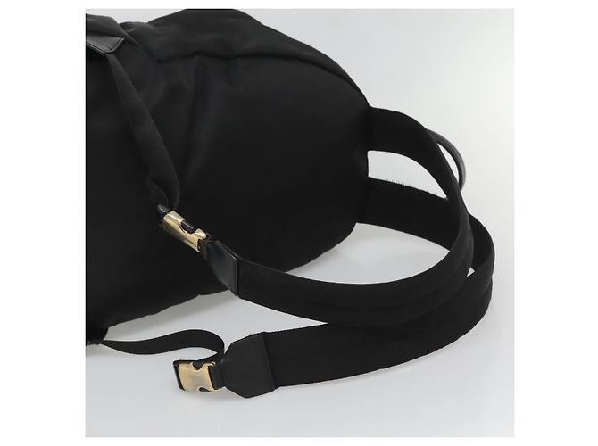 Borsa a spalla Medusa VERSACE in nylon pelle nera oro Auth bs26702 Nero D'oro - vista 9