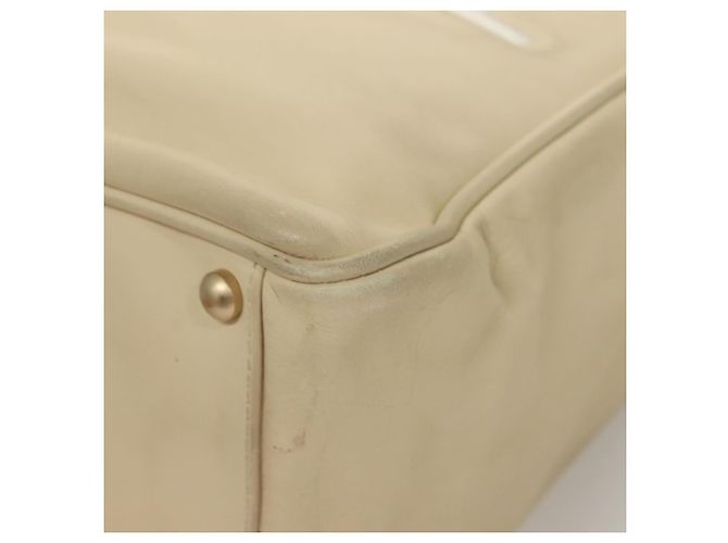 CHANEL Borsa Tote Camelia Pelle Beige CC Auth 128453 - vista 13