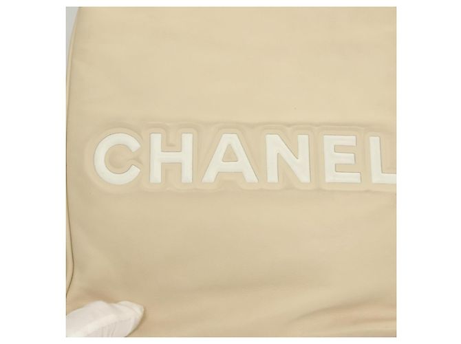 CHANEL Borsa Tote Camelia Pelle Beige CC Auth 128453 - vista 14
