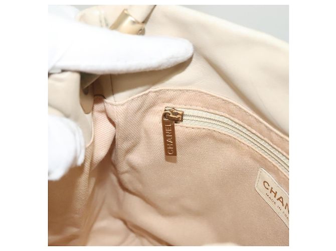 CHANEL Borsa Tote Camelia Pelle Beige CC Auth 128453 - vista 20