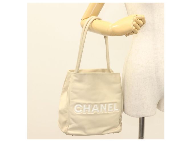 CHANEL Borsa Tote Camelia Pelle Beige CC Auth 128453 - vista 23