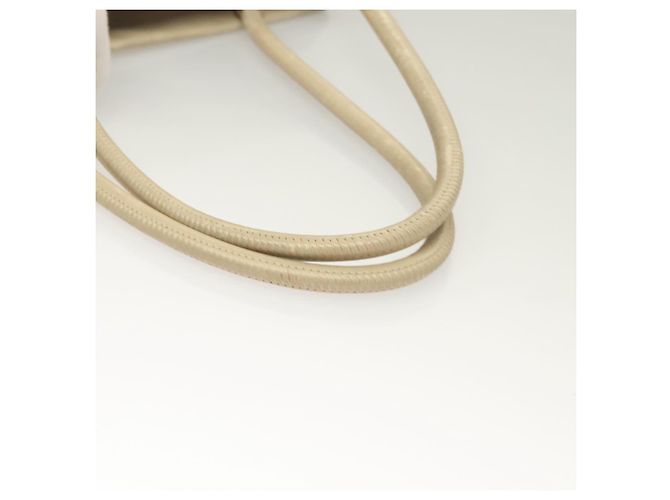 CHANEL Borsa Tote Camelia Pelle Beige CC Auth 128453 - vista 7