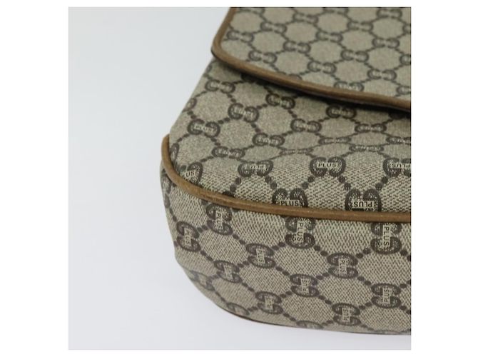 Borsa a spalla GUCCI GG Plus Supreme PVC Beige Oro Auth ep9232 D'oro - vista 10
