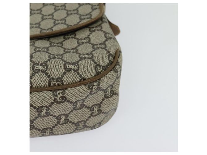 Borsa a spalla GUCCI GG Plus Supreme PVC Beige Oro Auth ep9232 D'oro - vista 11