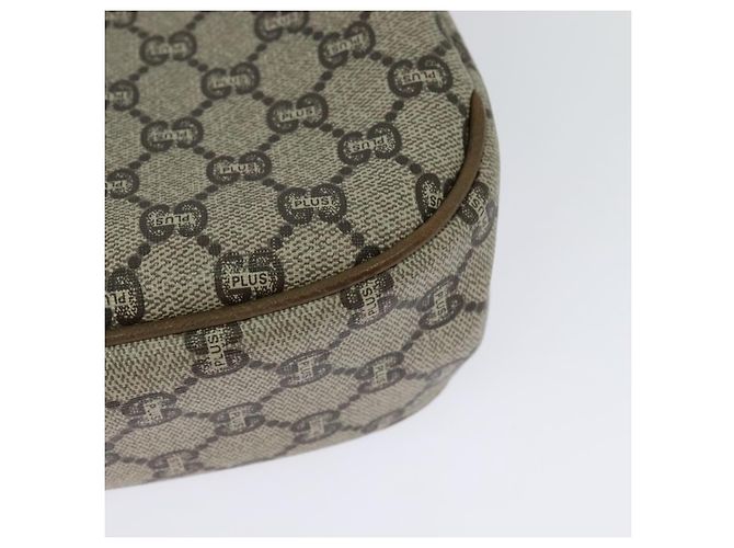 Borsa a spalla GUCCI GG Plus Supreme PVC Beige Oro Auth ep9232 D'oro - vista 13