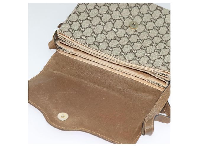 Borsa a spalla GUCCI GG Plus Supreme PVC Beige Oro Auth ep9232 D'oro - vista 15