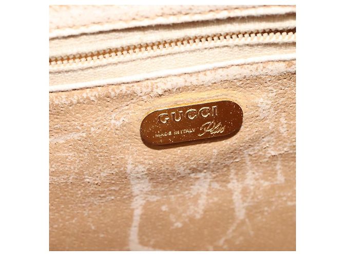 Borsa a spalla GUCCI GG Plus Supreme PVC Beige Oro Auth ep9232 D'oro - vista 16