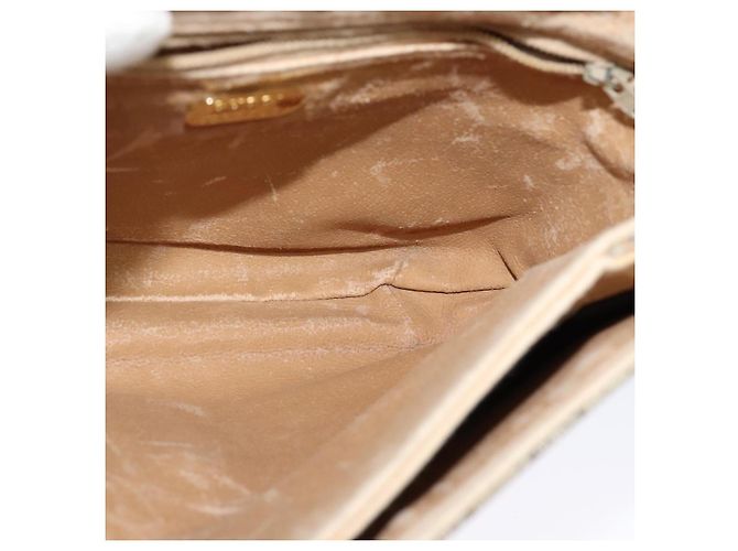 Borsa a spalla GUCCI GG Plus Supreme PVC Beige Oro Auth ep9232 D'oro - vista 18