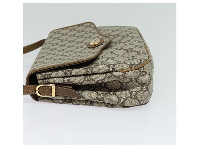 Borsa a spalla GUCCI GG Plus Supreme PVC Beige Oro Auth ep9232 D'oro - vista 4