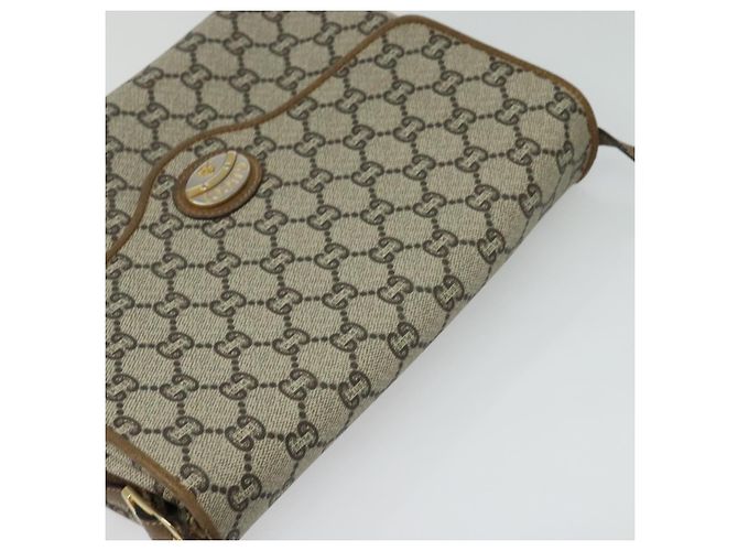 Borsa a spalla GUCCI GG Plus Supreme PVC Beige Oro Auth ep9232 D'oro - vista 6